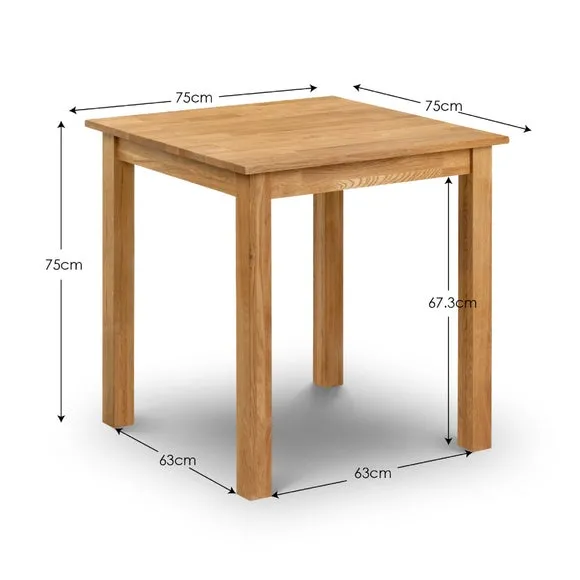 Coxmoor 4 Seater Square Dining Table, Solid Oak 4
