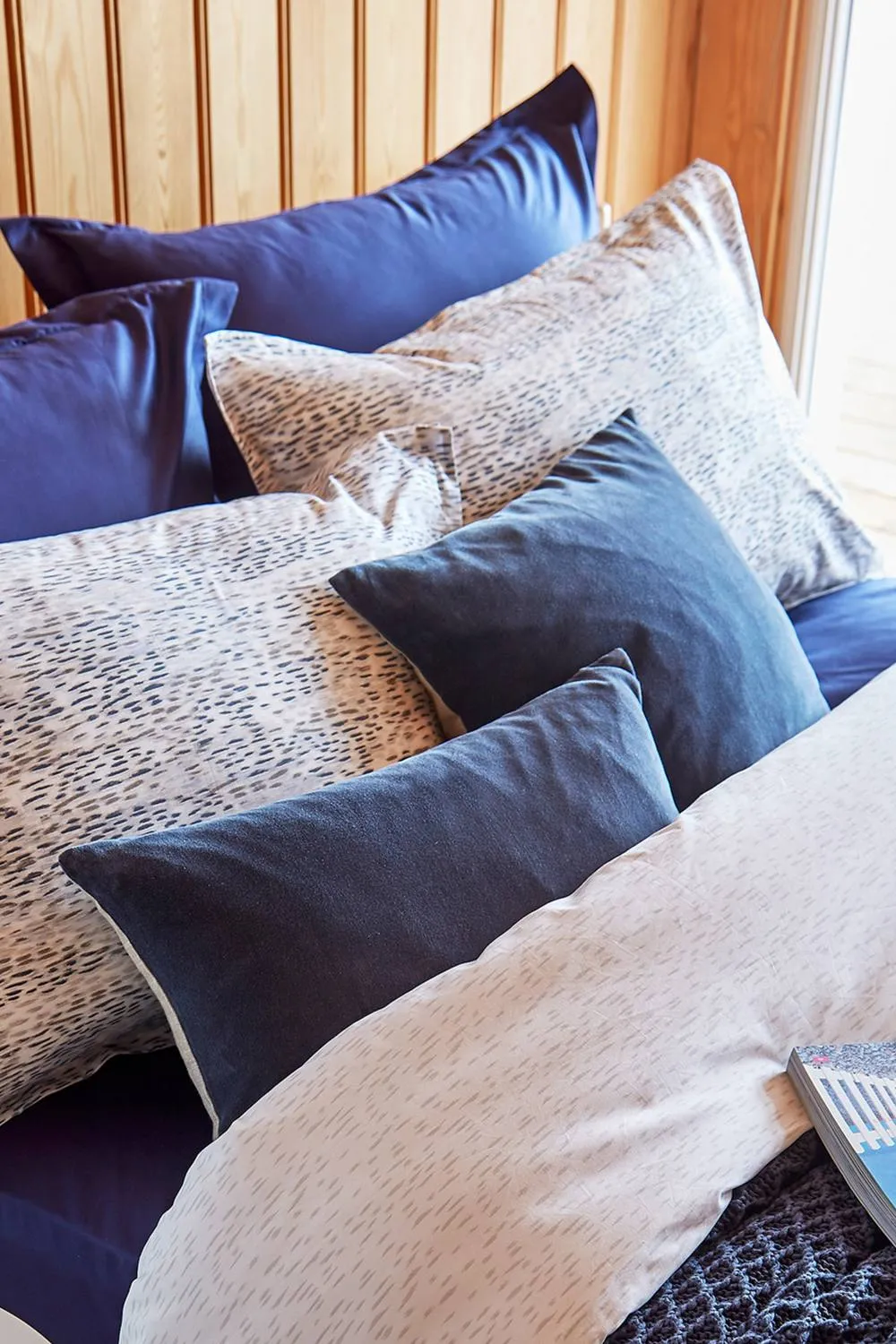 CHRISTY Luxury Filled Velvet 'Jaipur' Square Cushions in Dark Navy 4