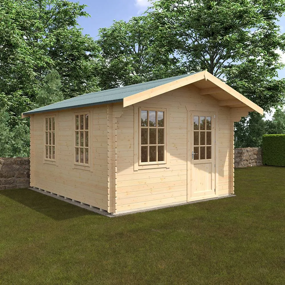 Buttercup Farm 14x12 The Carrington 28mm Cabin - L415 x W355 x H271.9 cm in Natural 2