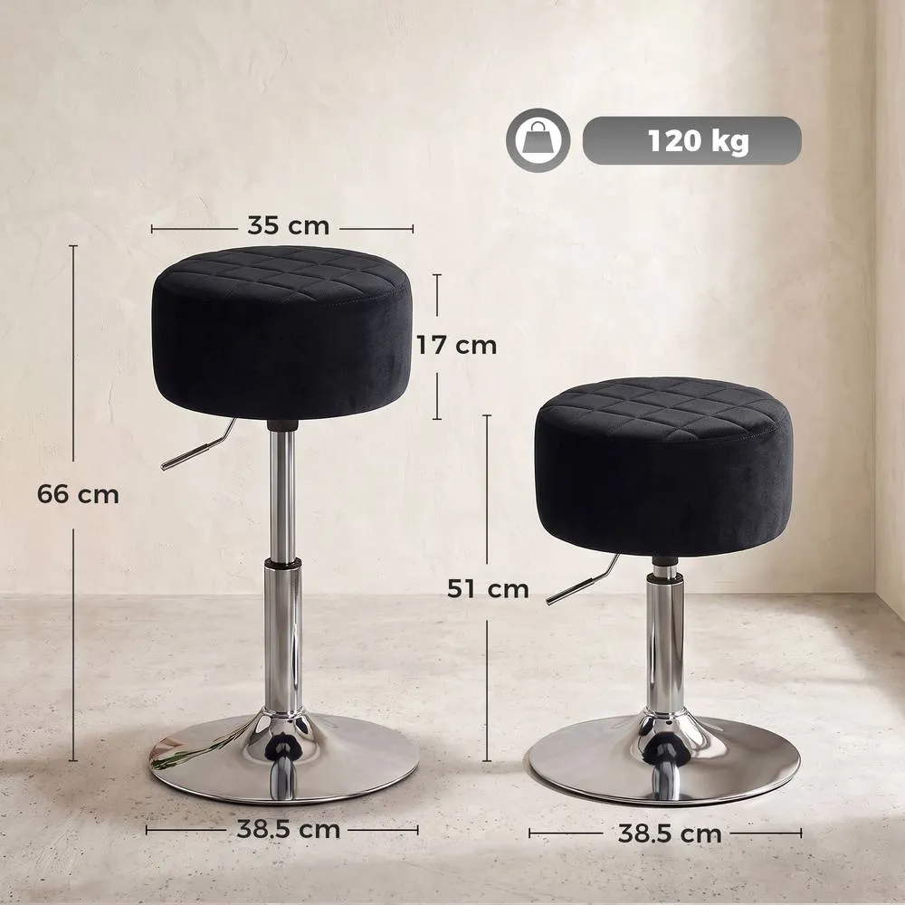 HOMCOM Bar Stool Adjustable Swivel 1 Piece in Black 3