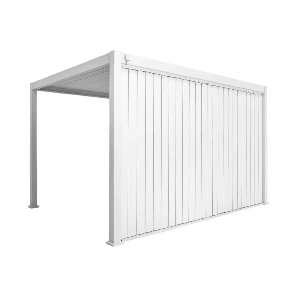 sweeek Louvered pergola 4x3m & 4m vertical adjustable louver panel in White 2