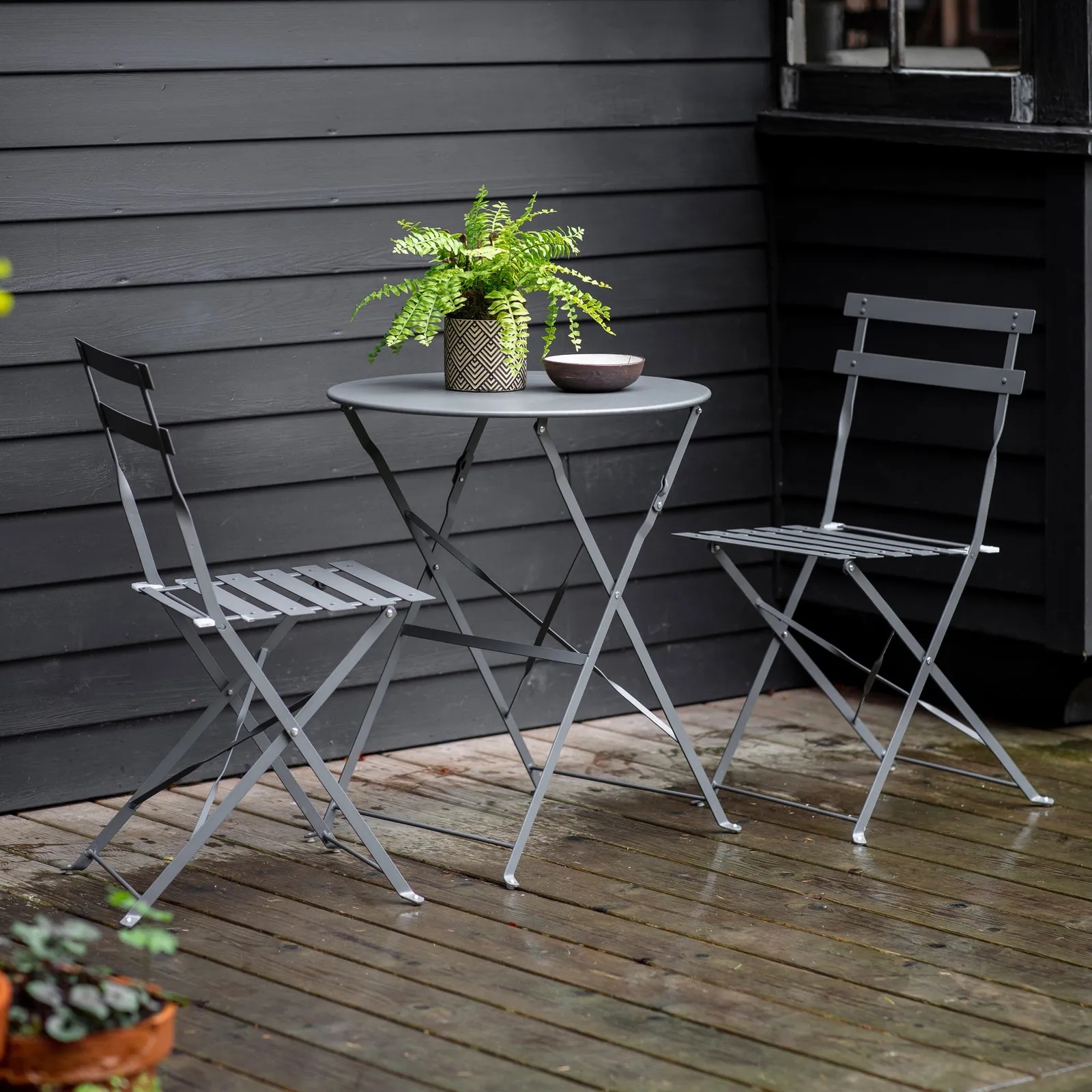 Makeda 2 Seater Bistro Set Dark Grey