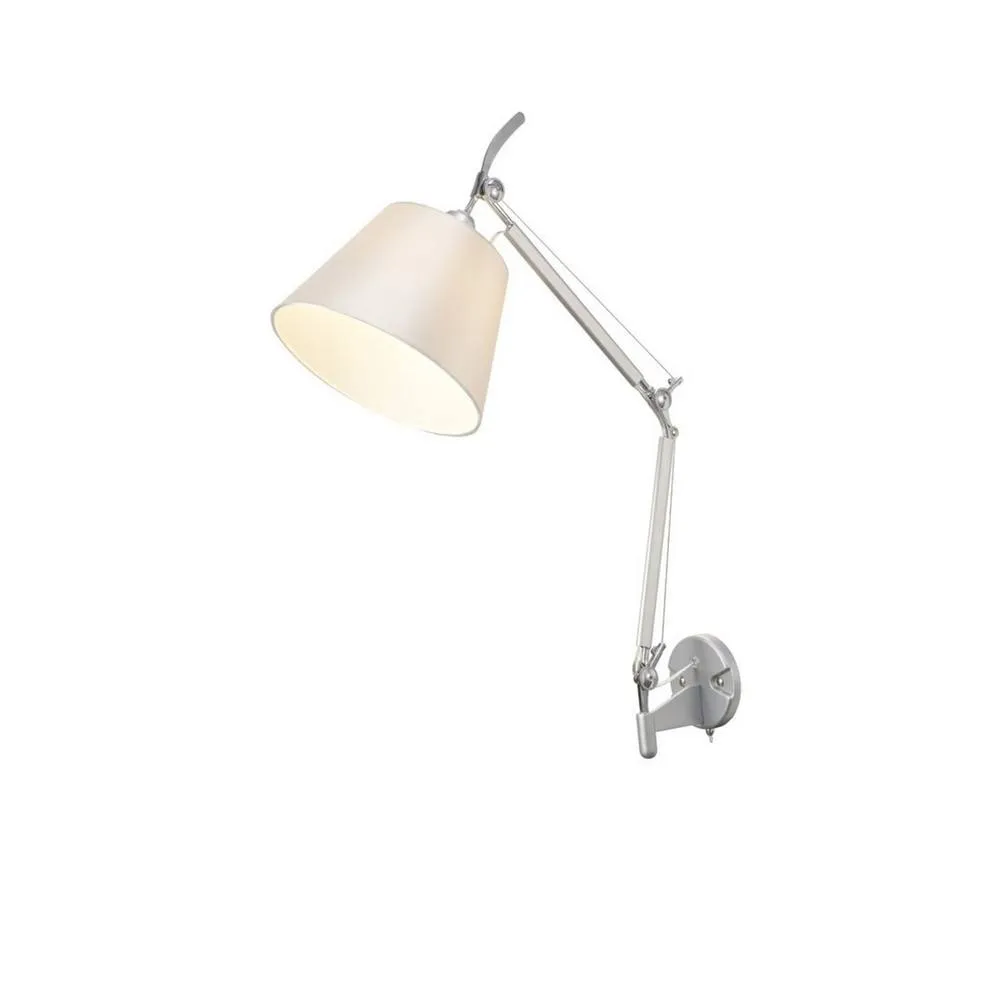 Netlighting Karis Wall Light Silver Chrome E27 Cream Pearl Shade