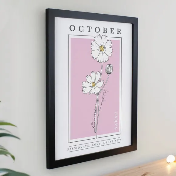 Personalised Birth Flower Poster Frame 1