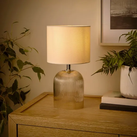 Ribbed Glass Table Lamp 2
