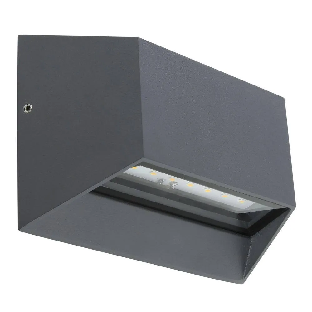 Netlighting Honna Outdoor Up Down Wall Lamp Anthracite IP54 Glass Shade LED 3000K in Grey 2
