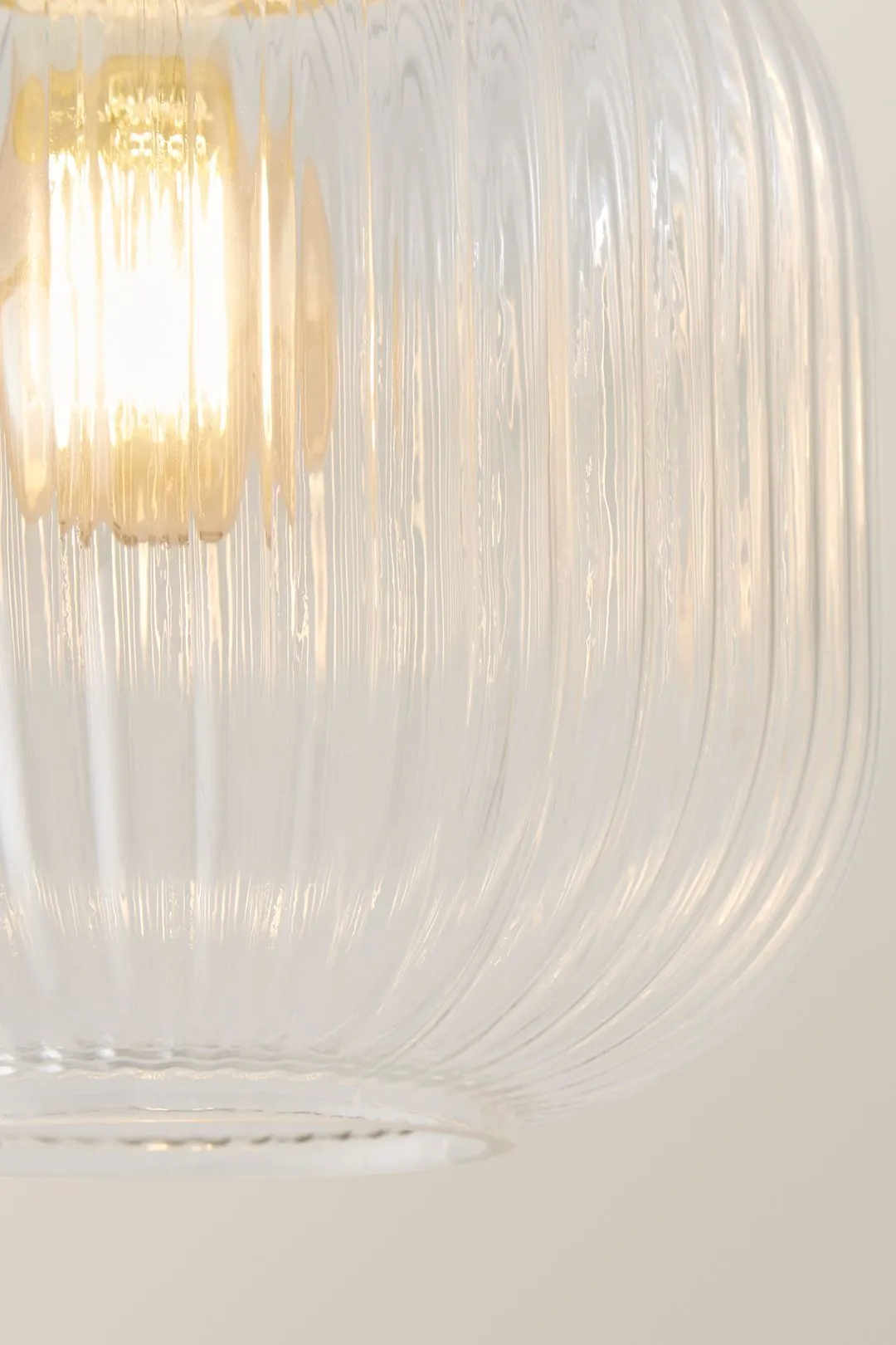 ValueLights Calpe Clear Glass Shade Flush Gold Stem Ceiling Light 4