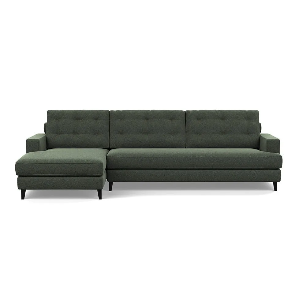 Heal's Mistral Left Hand Facing Corner Sofa Textured Boucle Fern Black Feet 1