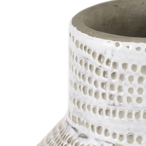 Alina White Stoneware Dot Vase 2