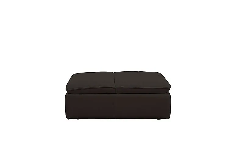Starlight Express Leather Chair Footstool - Dark Chocolate