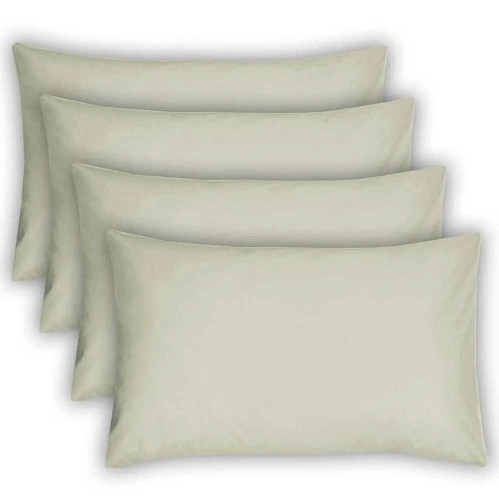Smart Living Polycotton Housewife Pillowcases 4 Pack 48x74cm Bedding in Ivory