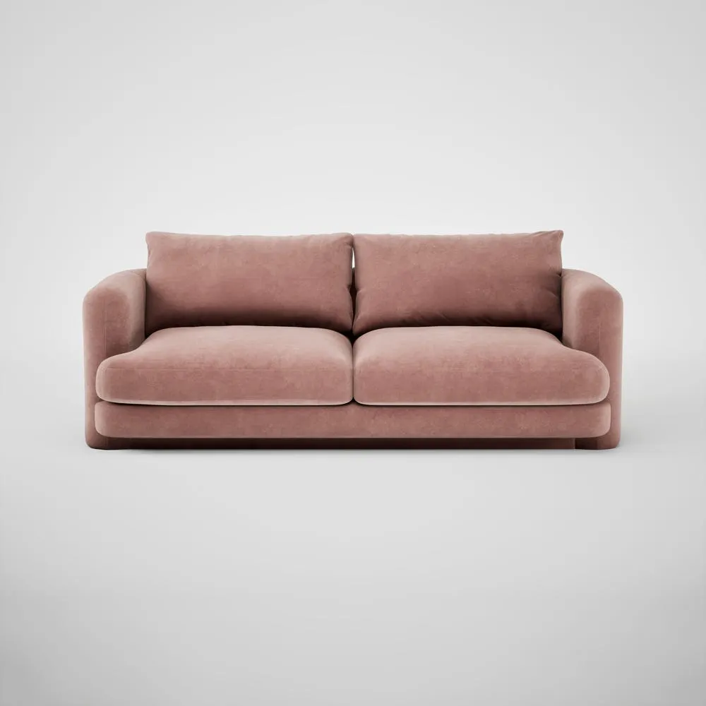 Heal's Rafi 3 Seater Sofa Smart Luxe Velvet Dusky Pink 1