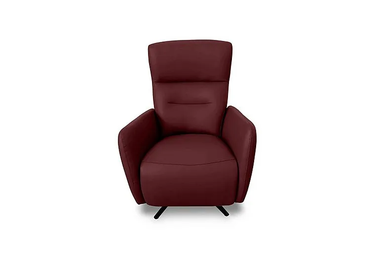 Designer Chair Collection Le Mans Leather Dual Power Recliner Swivel Chair - BV Deep Red