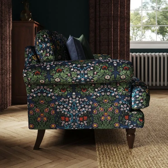 Jolene William Morris Blackthorn Print Velvet 3 Seater Sofa 2