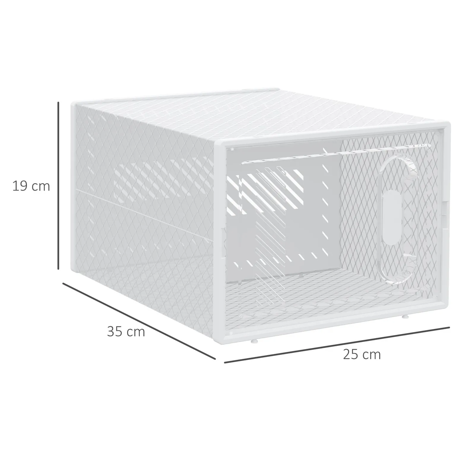 HOMCOM 8PCS Stackable Clear Plastic Shoe Storage Box for UK/EU Size 8.5/43 3