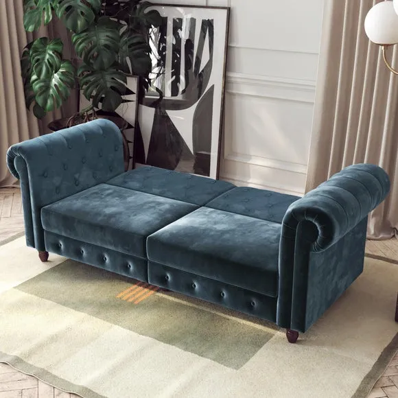 Felix Velvet Chesterfield Double Sofa Bed 2