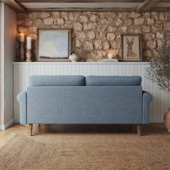 Maeve Faux Linen Compact 3 Seater Sofa 2