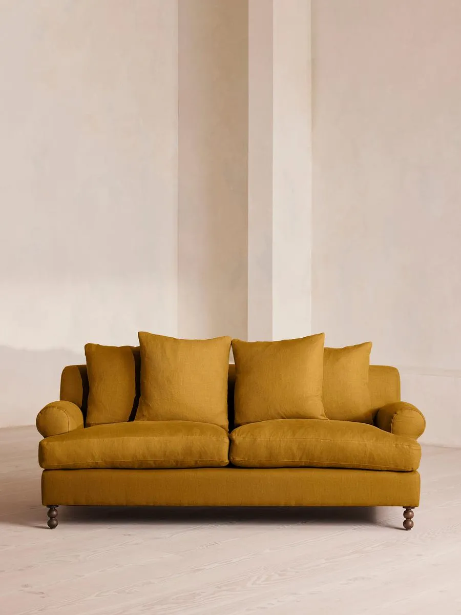 Audrey Two Seater, Sofa, Linen, Turmeric