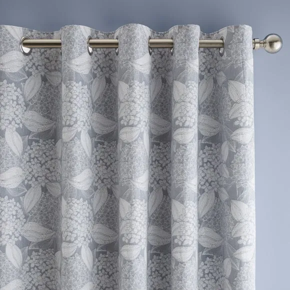 Ripley Hydrangea Jacquard Blackout Eyelet Curtains