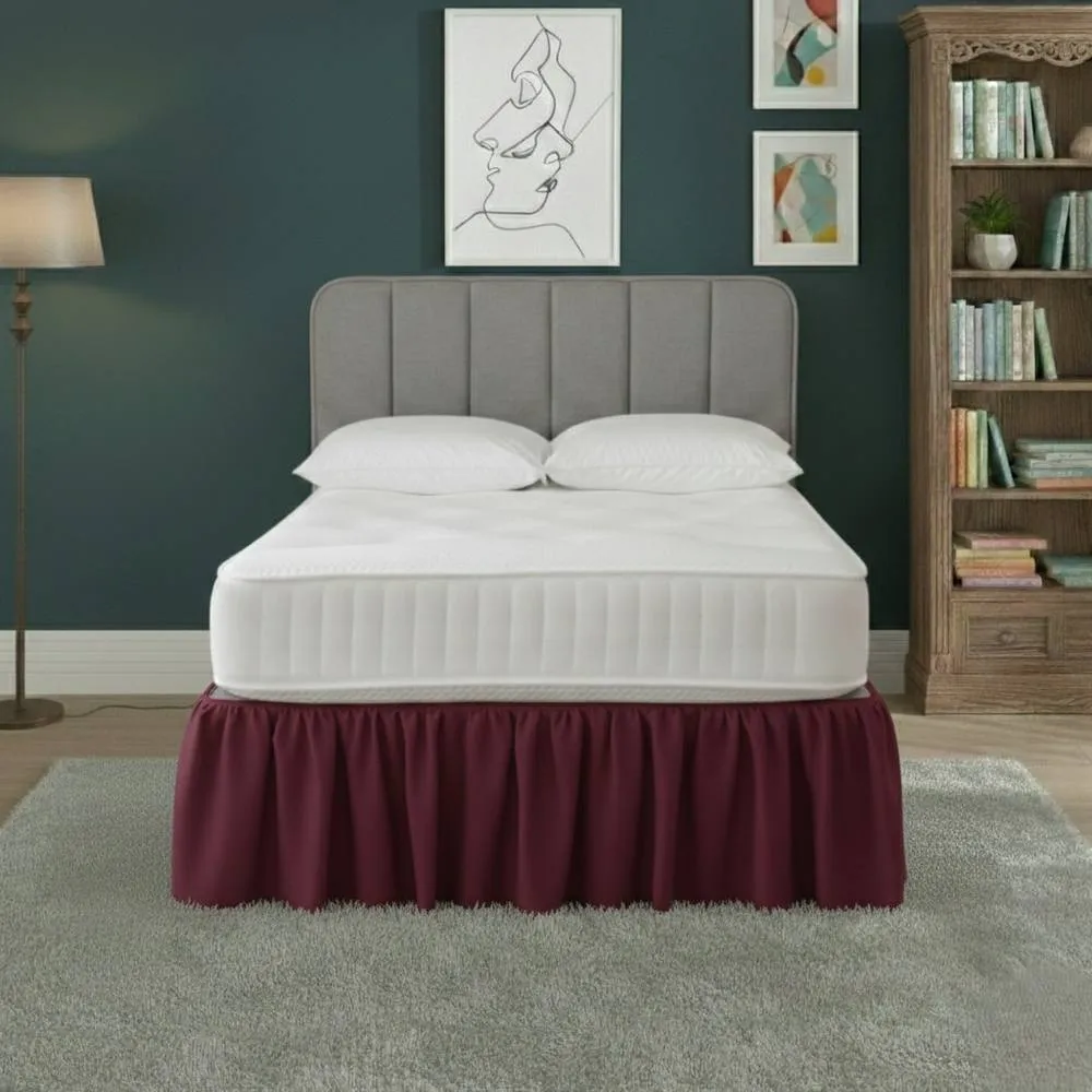 Snug City Base Valance Polycotton Sheet for Divan Beds Easy Care Bed Base Cover in Wine