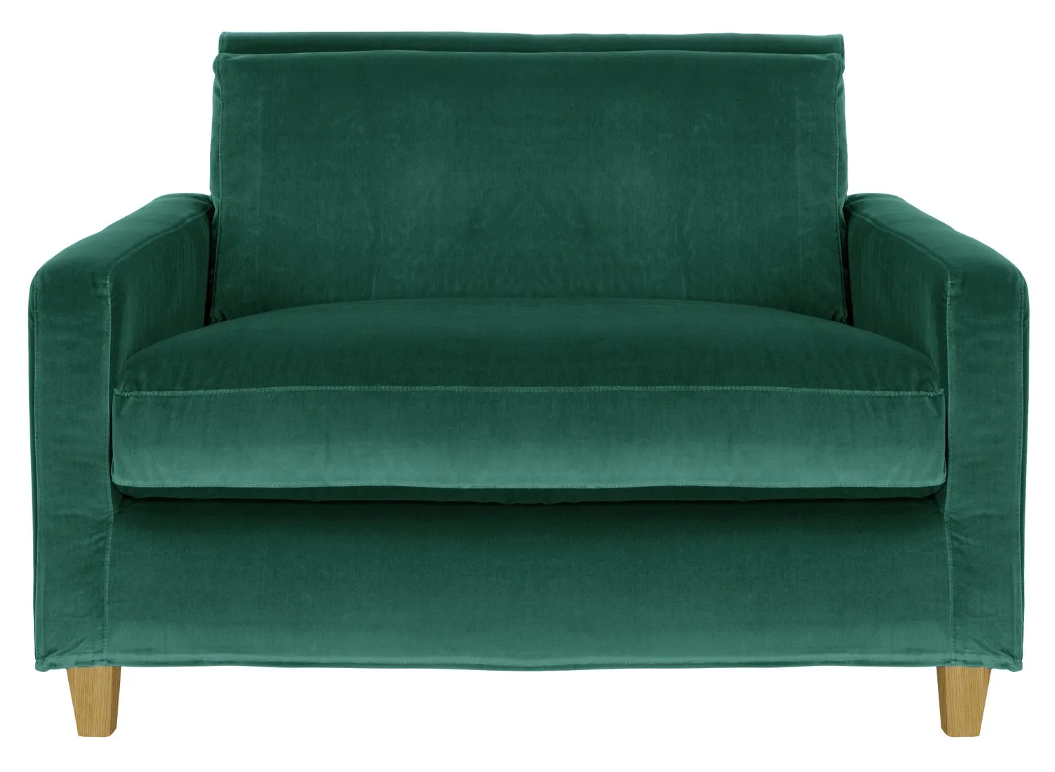 Habitat Chester Velvet Cuddle Chair - Emerald Green