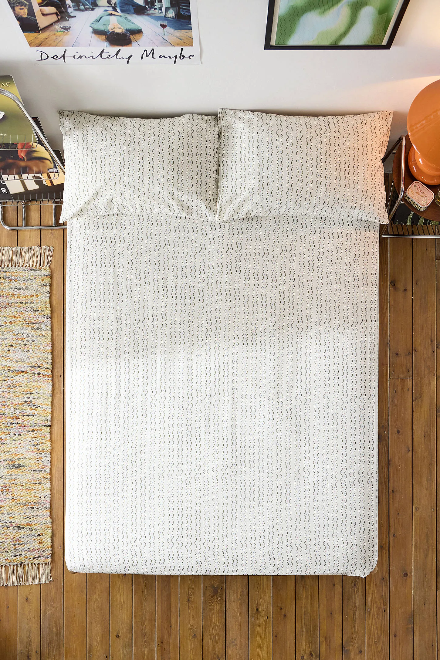 Wiggle Stripe Fitted Sheet & Pillowcase Set - Neutral 2