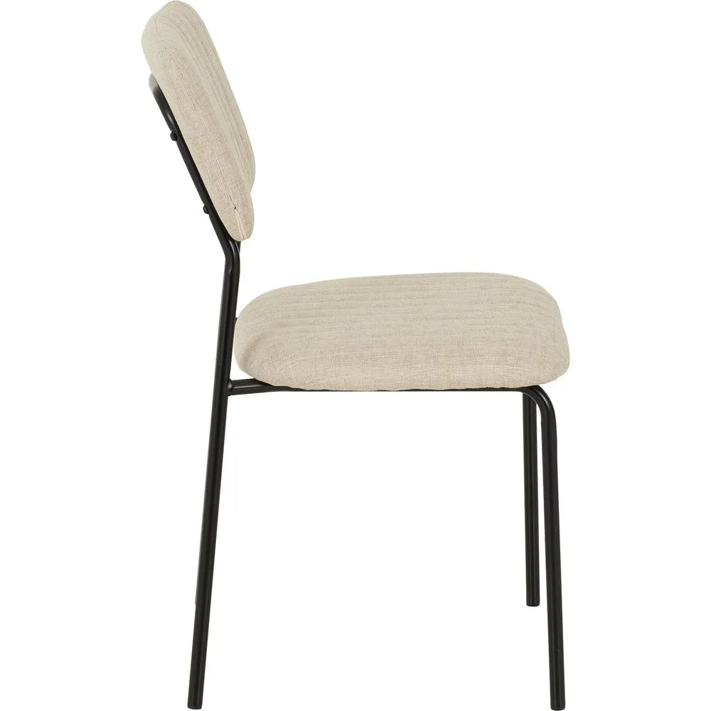 Seconique Sheldon Round Glass Top Dining Set (X4 Chairs) - Beige Fabric 6