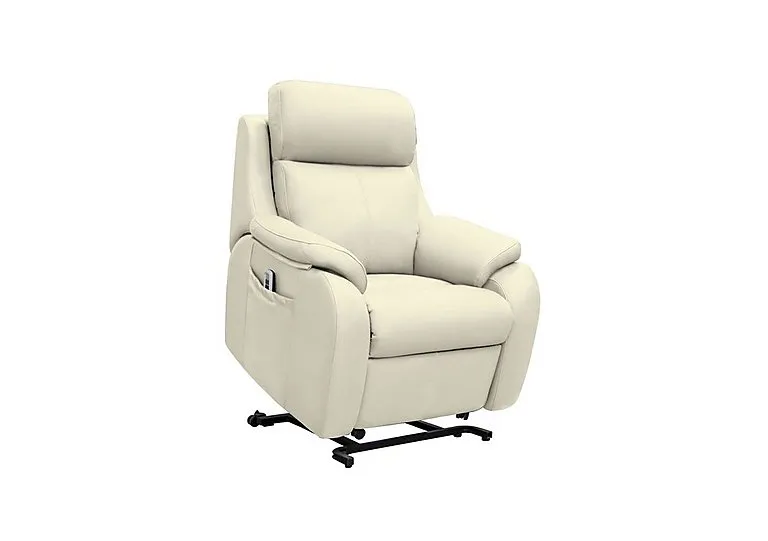 Kingsbury Large Leather Lift and Rise Chair - Cambridge Chalk