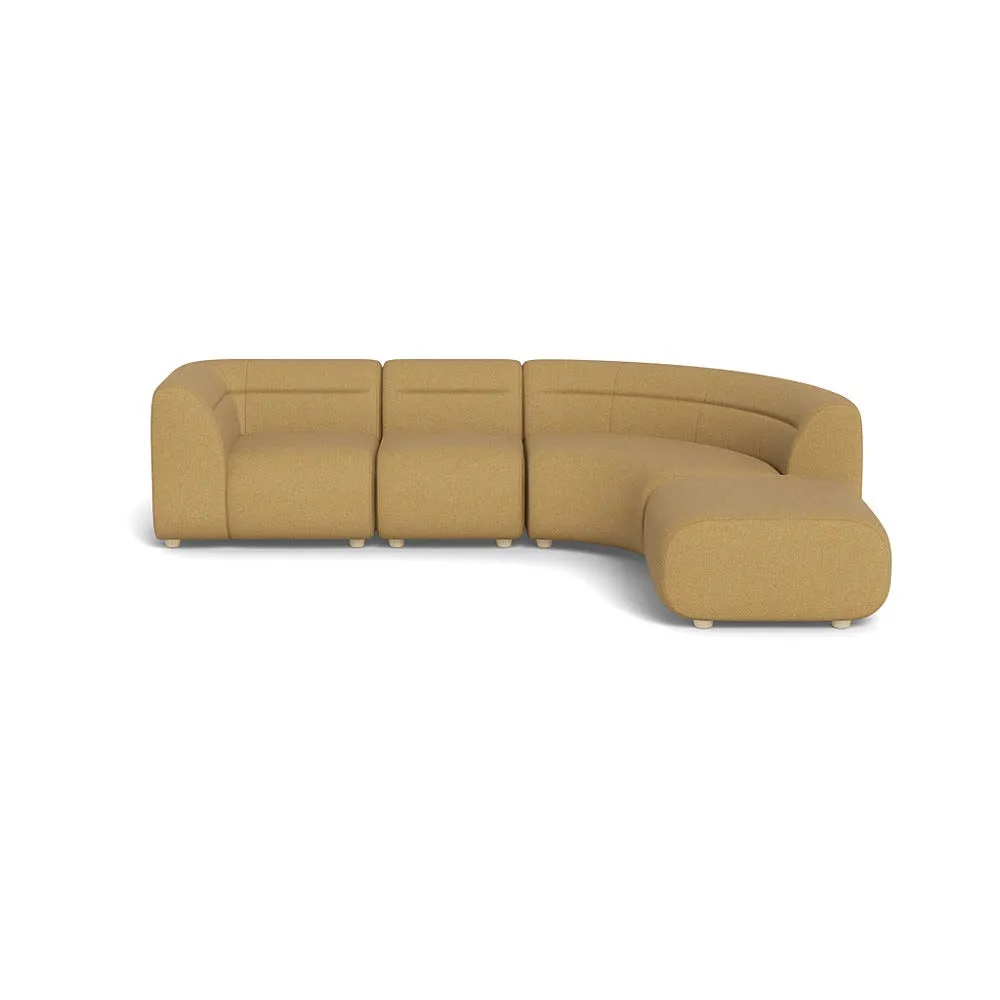 Heal's Lilli Right Hand Facing Curved Corner Sofa Boucle Tweed Citrine Natural Beech Feet 1