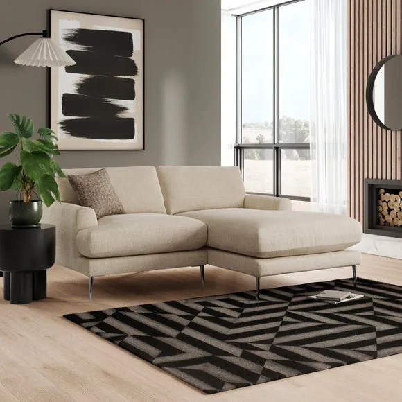 Lawson Chunky Tonal Weave Corner Chaise Sofa 1