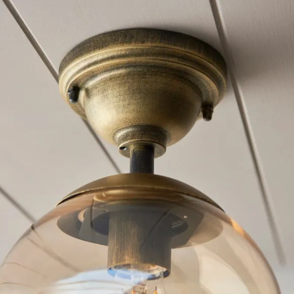 Churchgate Staten Industrial Bathroom Flush Ceiling Light 3