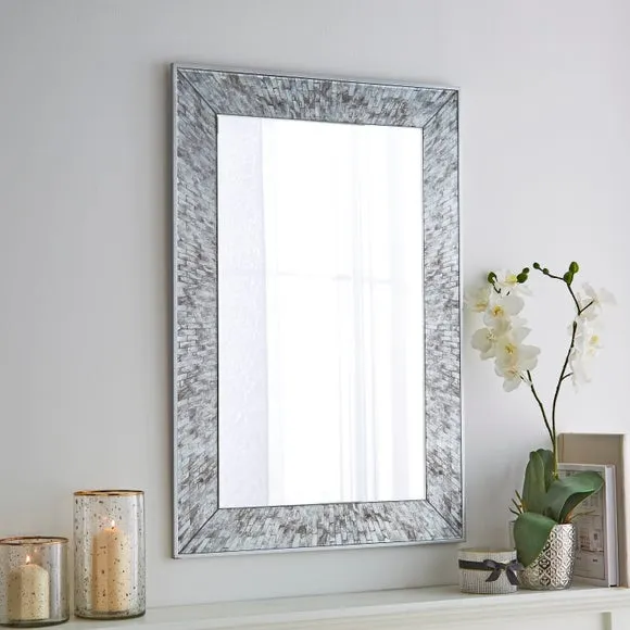 Luxe Tiled Rectangle Overmantel Wall Mirror 2