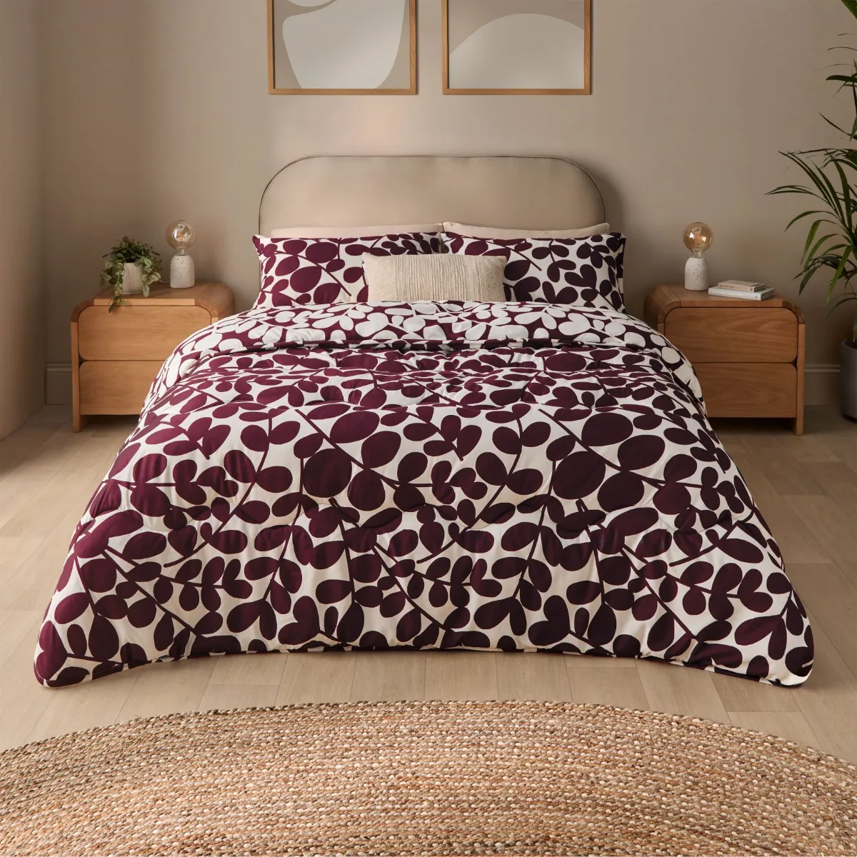 Silentnight Leaf Print Coverless Duvet And Pillowcase Set - Green - Single