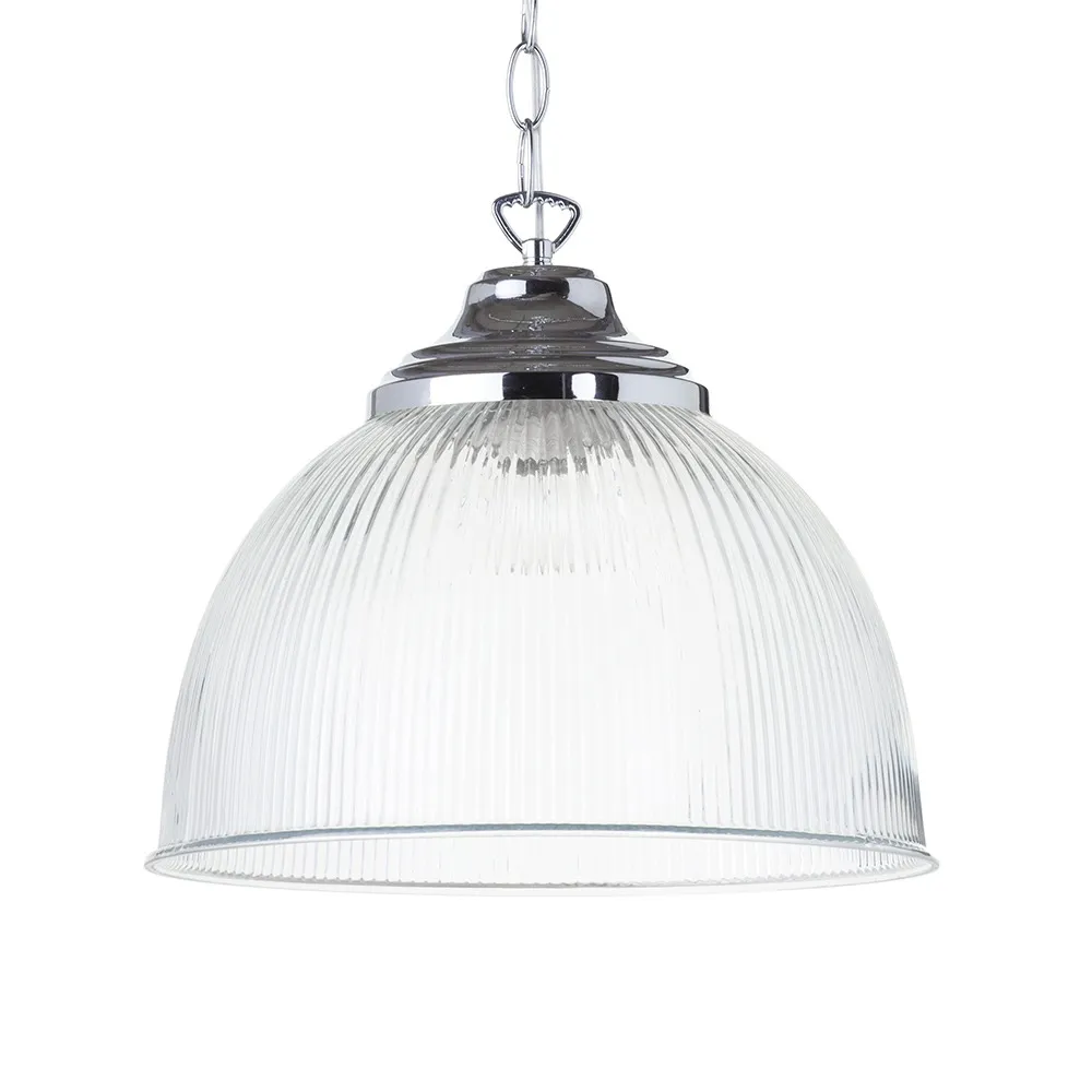 Hallie Glass Ceiling Pendant Light, Chrome