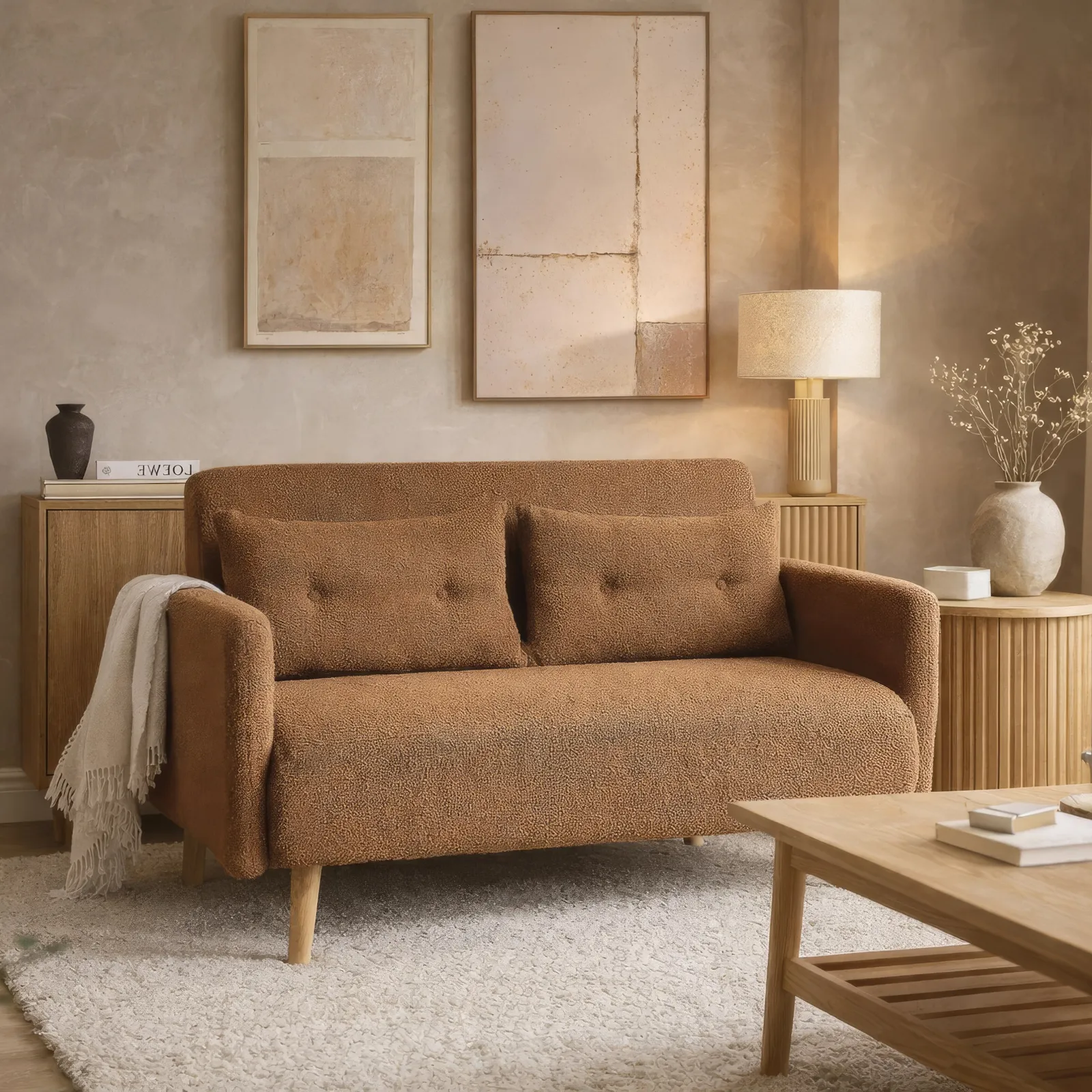Roxy - 2-Seater - Sofa Bed - Brown - Fabric 1