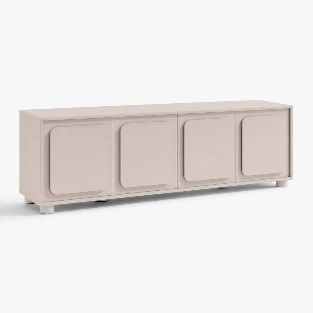 FurnitureboxUK Selene Cream Melamine 4 Door Storage TV Stand 4