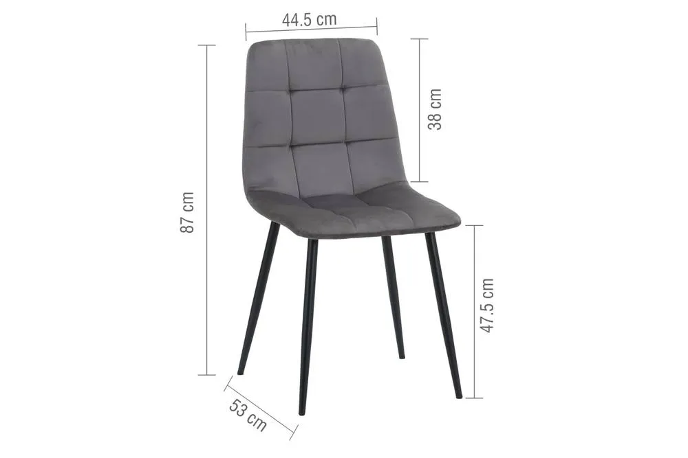 Birlea Axel Oval Fluted Dining Table With 4 Chairs in Black 6