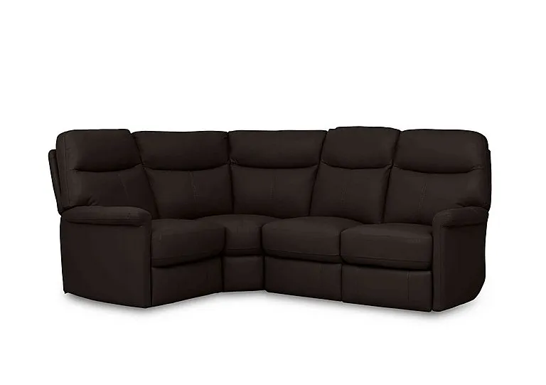 Compact Collection Lille Leather Left Hand Facing Corner Sofa - Dark Chocolate