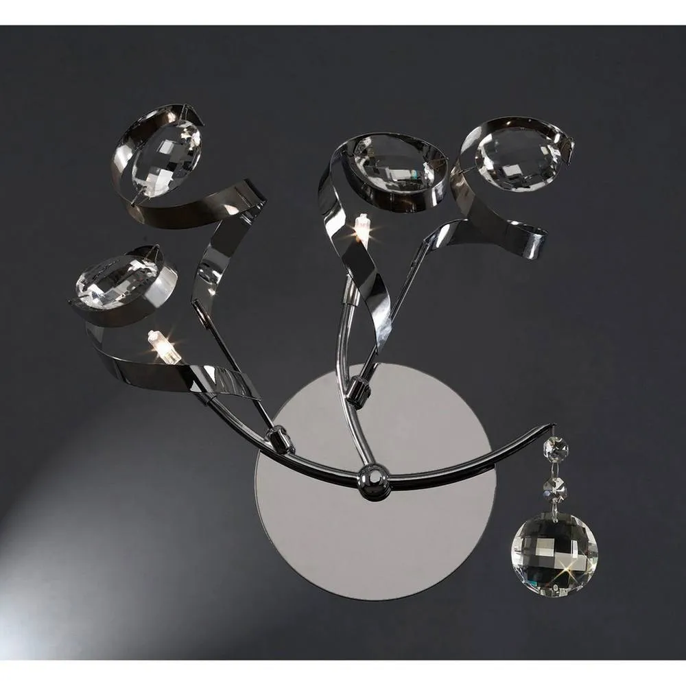 Netlighting Kurlz Wall Lamp 2 Light G4 Chrome Crystal NOT LED CFL Compatible in Grey 2