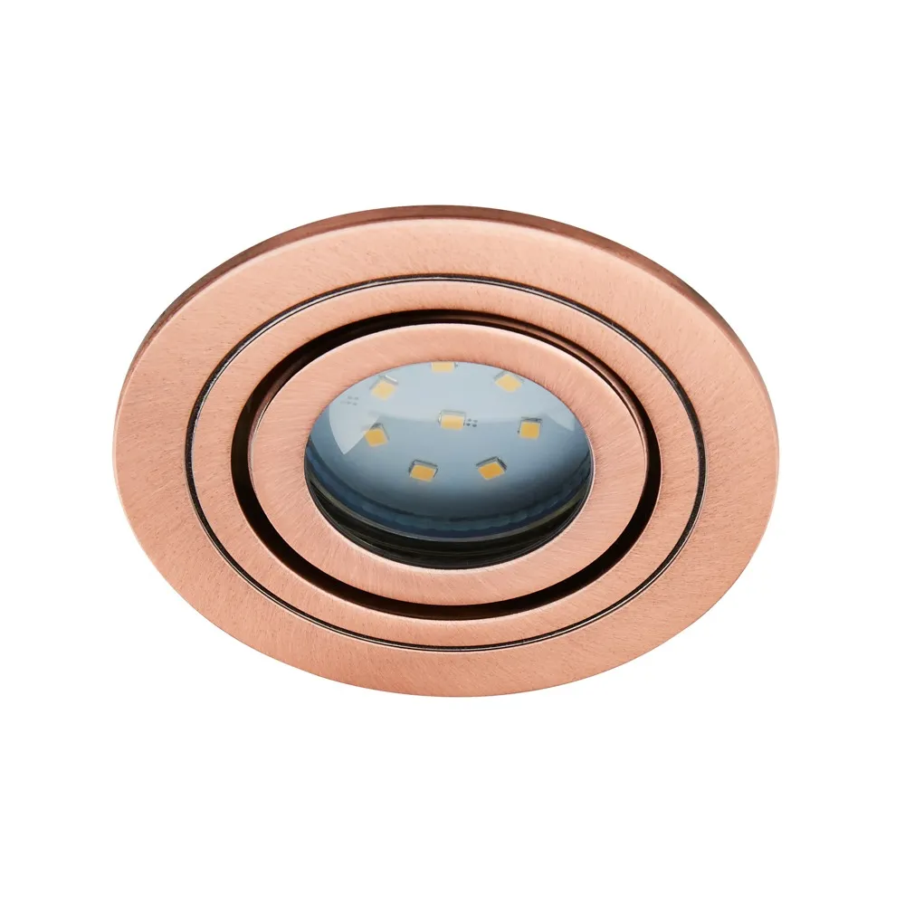 Fion Circular IP65 Tiltable Downlight, Brushed Copper 1
