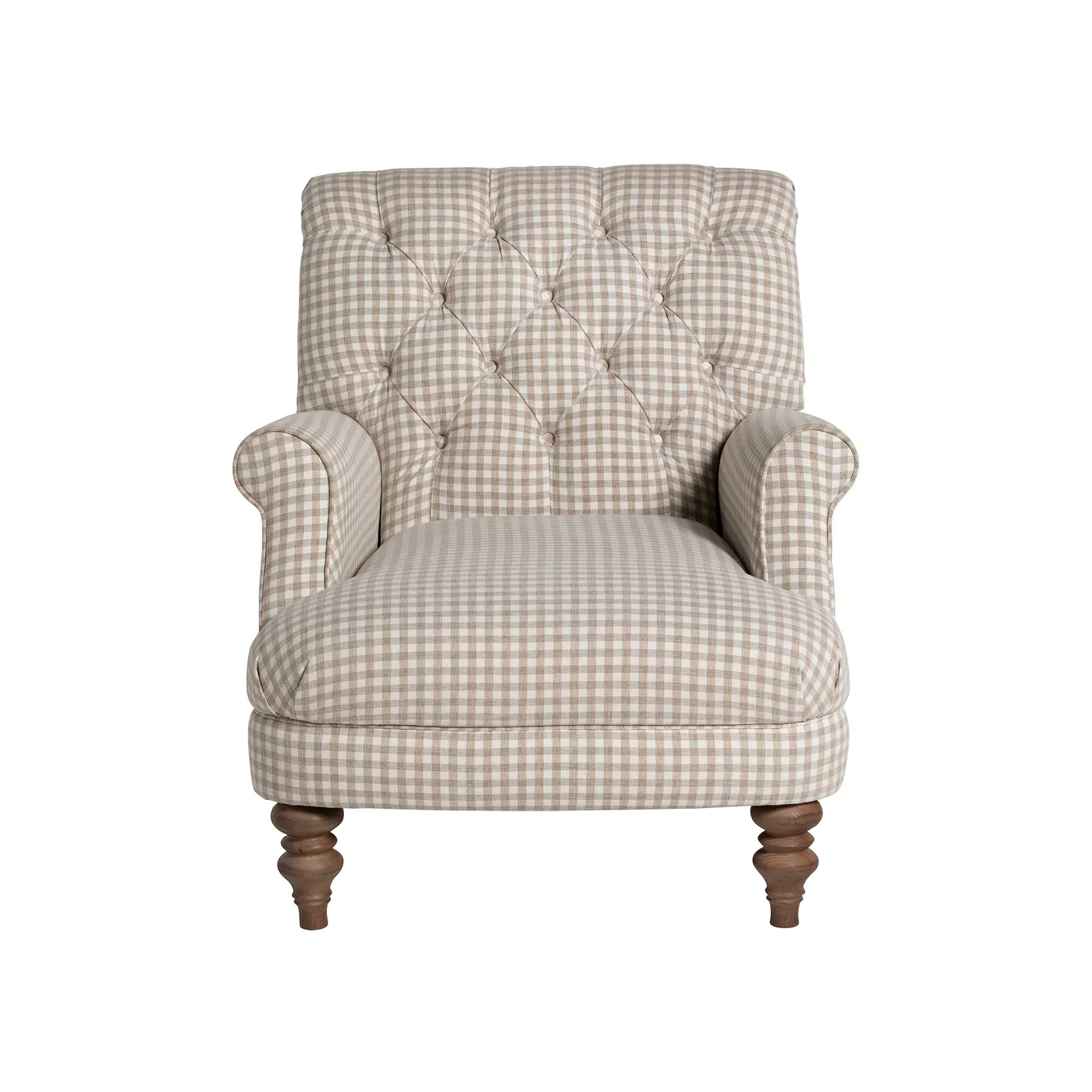 Everdeen Buttoned Accent Chair, Brown Fabric | Barker & Stonehouse 2