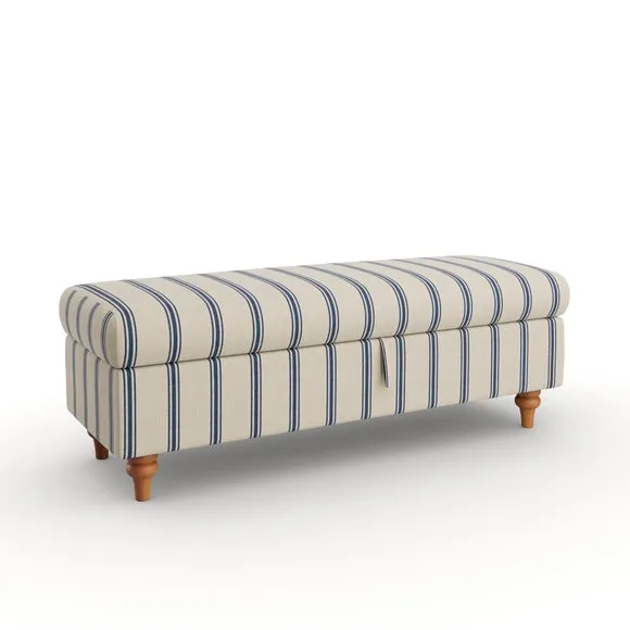 Long Folkstone Stripe Storage Footstool 6