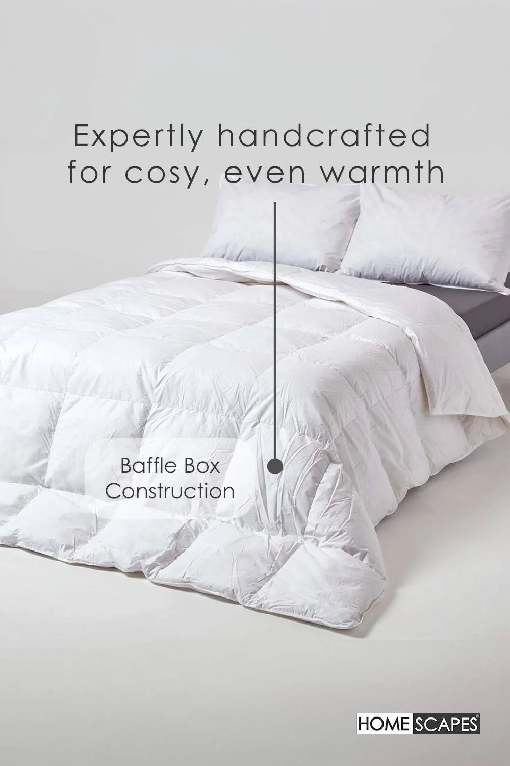 Homescapes Goose Feather & Down 2.5 Tog Summer Duvet in White 6