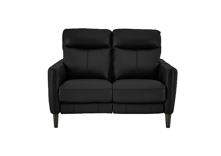Compact Collection Petit 2 Seater Leather Sofa - Classic Black