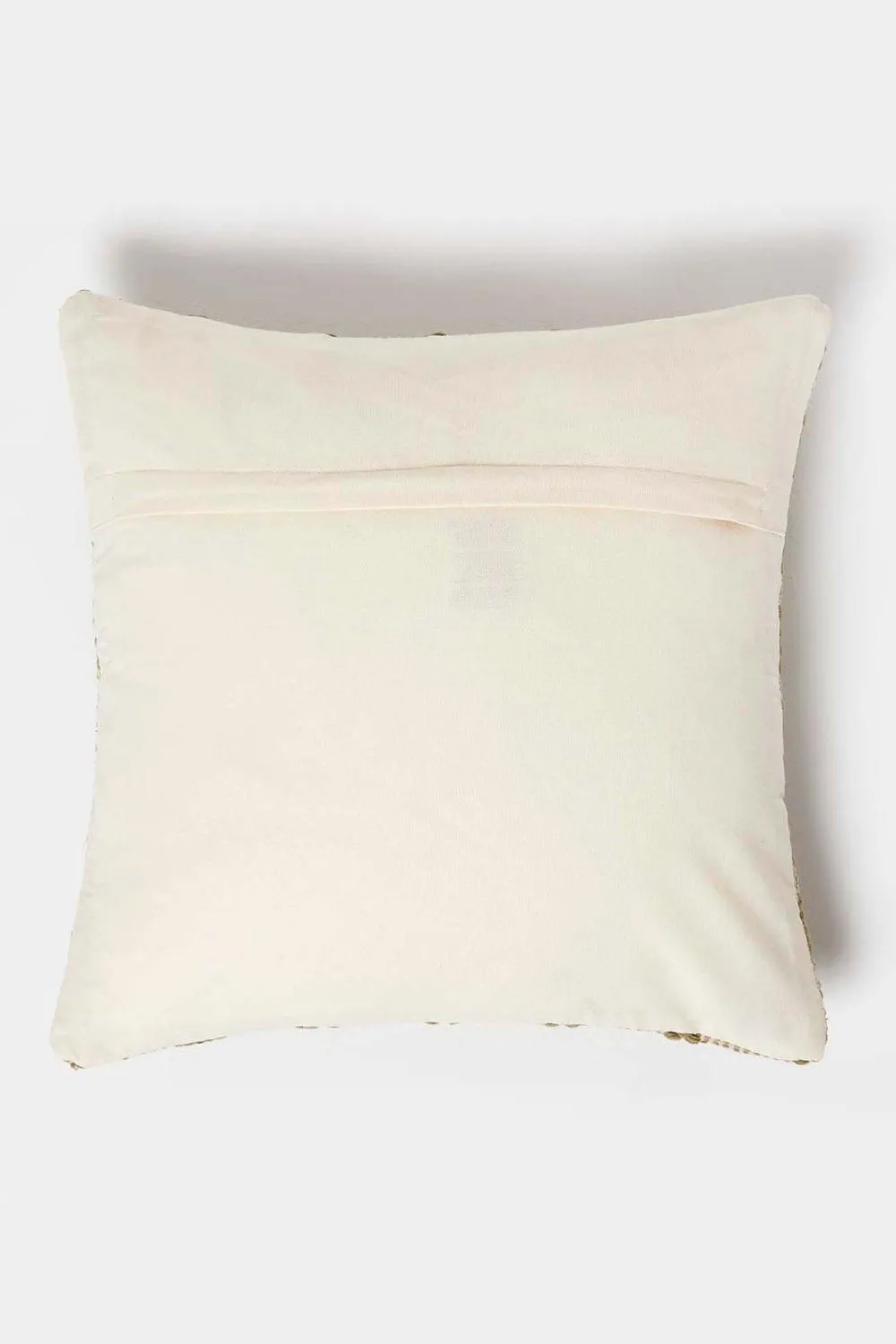 Homescapes Lima Handwoven Textured Green Cushion 3