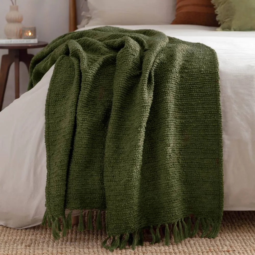 Yard Candar Textured Boucle Throw in Khaki