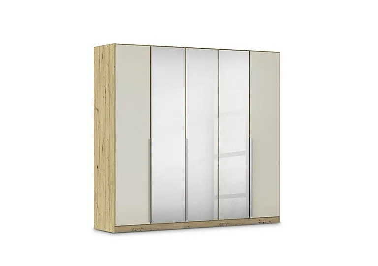 Freja 226cm 5 Door Hinged Glass Wardrobe With Mirror Doors