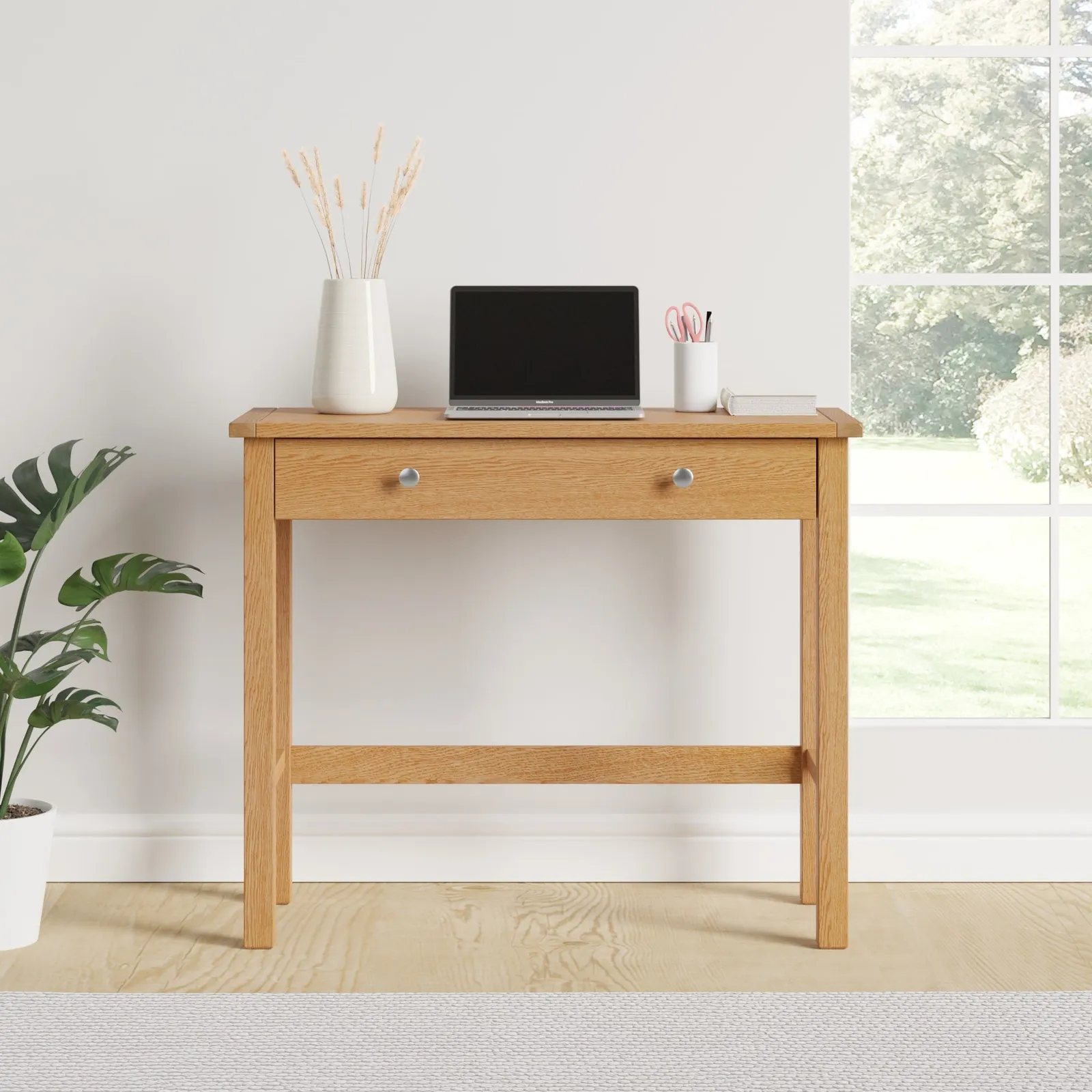 Bromley Slim Line Desk Oak Brown