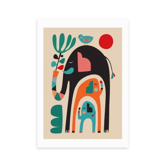 East End Prints Three Elephants Print by Rachel Lee 2