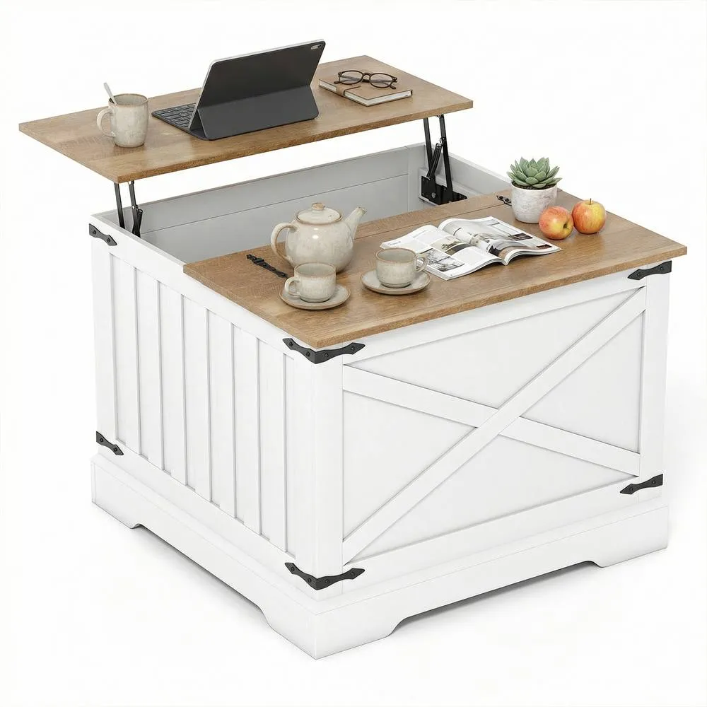 Costway Lift Top Coffee Table 80CM Center Table w/ Hidden Storage Compartment